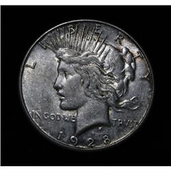 1928-s  Peace Dollar Grades xf/au