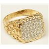 Image 3 : MENS 14K GOLD NUGGET RING WITH DIAMONDS