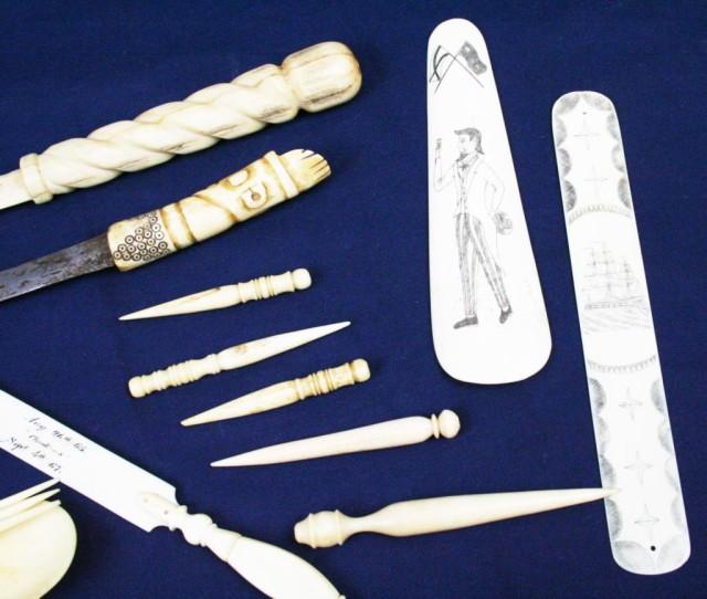 WALRUS TUSK & BONE TOOLS CARVINGS & SCRIMSHAW