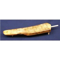 WALRUS TUSK ALASKAN IVORY CRIBBAGE BOARD