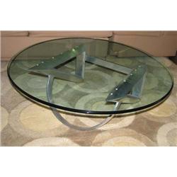Aluminum and Glass Modern Table