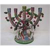 Image 1 : Painted Mexican 5 Arm Candlestick with Adam and Eve scene on base