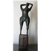 Image 1 : Bronze Modernist Figural Sculpture on Wood Base