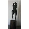 Image 2 : Bronze Modernist Figural Sculpture on Wood Base