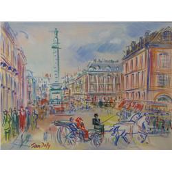 Moulin Rouge View of Paris in the Style of Jean Dufy