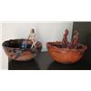 Pair Lynn Feinberg Figural Ceramic Bowls
