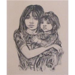 Marion Greenwood Girl with Young Child in Arms litho
