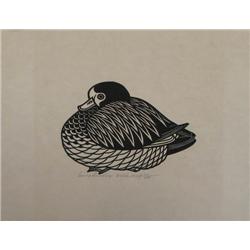 Jacques Hnizdovsky orig wood engraving "Duck"