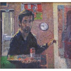 Kevin Kutz Self Portrait w/Andy Warhol Turpentine Can