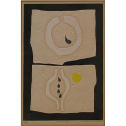 Haku Maki abstract Japanese relief on paper