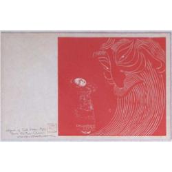 Naoko Matsubara Wizard woodcut