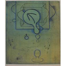 Takesada Matsutani color etching La Propagation-Bleue