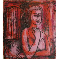 Phyllis McLean Woman with Bird in Cage