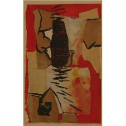 Pair of George Nama painted collages 1961