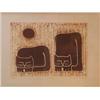 Image 1 : 2 etchings- Nong of two cats with another surrealist print