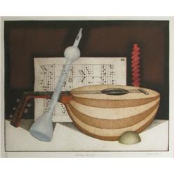 Thomas O'Donohue Musical Still Life mezzotint