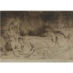 Josep Pla-Narbona Elegy Etching