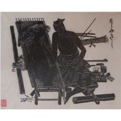 Isao Takahashi Weaver woodblock
