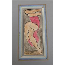 Pair of Abraham Walkowitz watercolors 