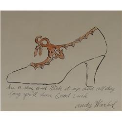 Andy Warhol See a Shoe Transfer Print with Handcoloring
