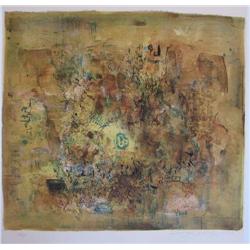 Zao Wou-Ki 1956 orig lithograph, "Composition In Yellow".