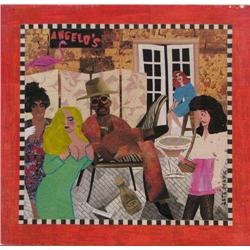 Mark Zets Upstairs at Angelo's Collage Painting