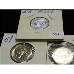 1958, 59 & 60 JEFFERSON NICKELS PROOF