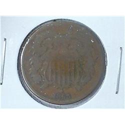 1865 TWO CENT PIECE