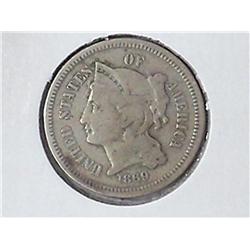 1869 THREE CENT PIECE (NICKEL)