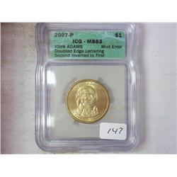 ERROR 2007-P ADAMS $ DOUBLED EDGE LETTERING