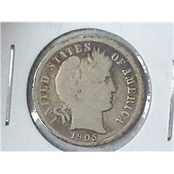 1905-S BARBER DIME