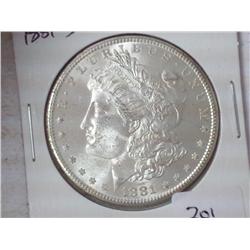 1881-S MORGAN SILVER DOLLAR (UNC)