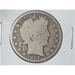 1907-S BARBER HALF DOLLAR