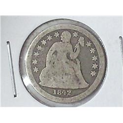 1842 SEATED LIBERTY DIME