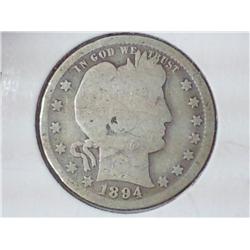 1894-S BARBER QUARTER (GOOD)