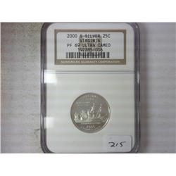 2000-S SILVER VIRGINIA QUARTER NGC PF69 ULTRA CAM