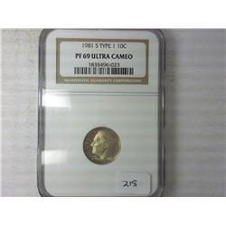 1981-S TYPE I ROOSEVELT DIME NGC PF69 ULTRA CAMEO