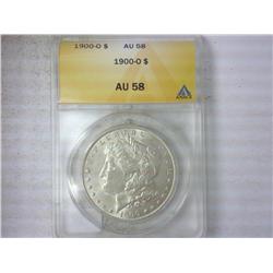 1900-O MORGAN SILVER DOLLAR ANACS AU58