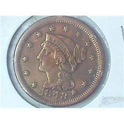 1848 US LARGE CENT (EF)