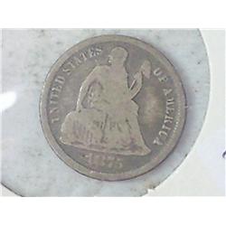 1875 SEATED LIBERTY DIME