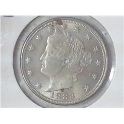 1883 NO CENT LIBERTY "V" NICKEL (UNC)