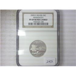 2005-S SILVER MN QUARTER NGC PF69 ULTRA CAMEO