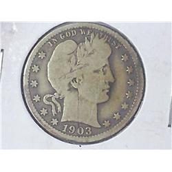 1903-O BARBER QUARTER (VG)