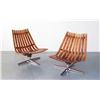 Image 1 : Mid-Century Modern Swivel Slat chairs, Norway c.1950
