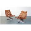 Image 4 : Mid-Century Modern Swivel Slat chairs, Norway c.1950