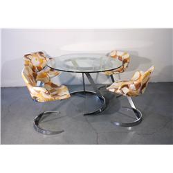 Boris Tabakoff dining table with 4 chairs France c. 1960-1970