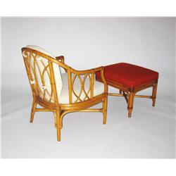 Rattan chair with ottoman 1958 Racket Club, Palm Springs