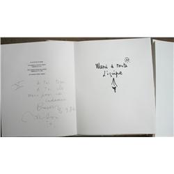 Marcel Mouloudji: Book X/L signed to Daniel Kramer and Clo Vanesco