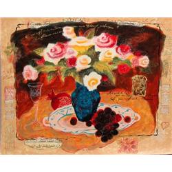 Alexander Wissotsky, Yellow Bouquet, Signed Serigraph 