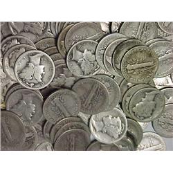 Lot of 100 Mercury Dime- Mixed Dates